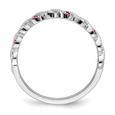 14k White Gold Ruby and Diamond Twist Band
